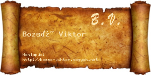 Bozsó Viktor névjegykártya